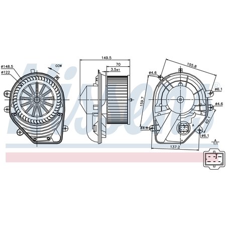 NISSEN Blower Motor, 87060 87060